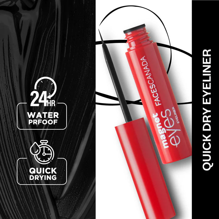 Faces Canada Magneteyes Range Trio Pack (Kajal + Eyeliner + Mascara) - Black