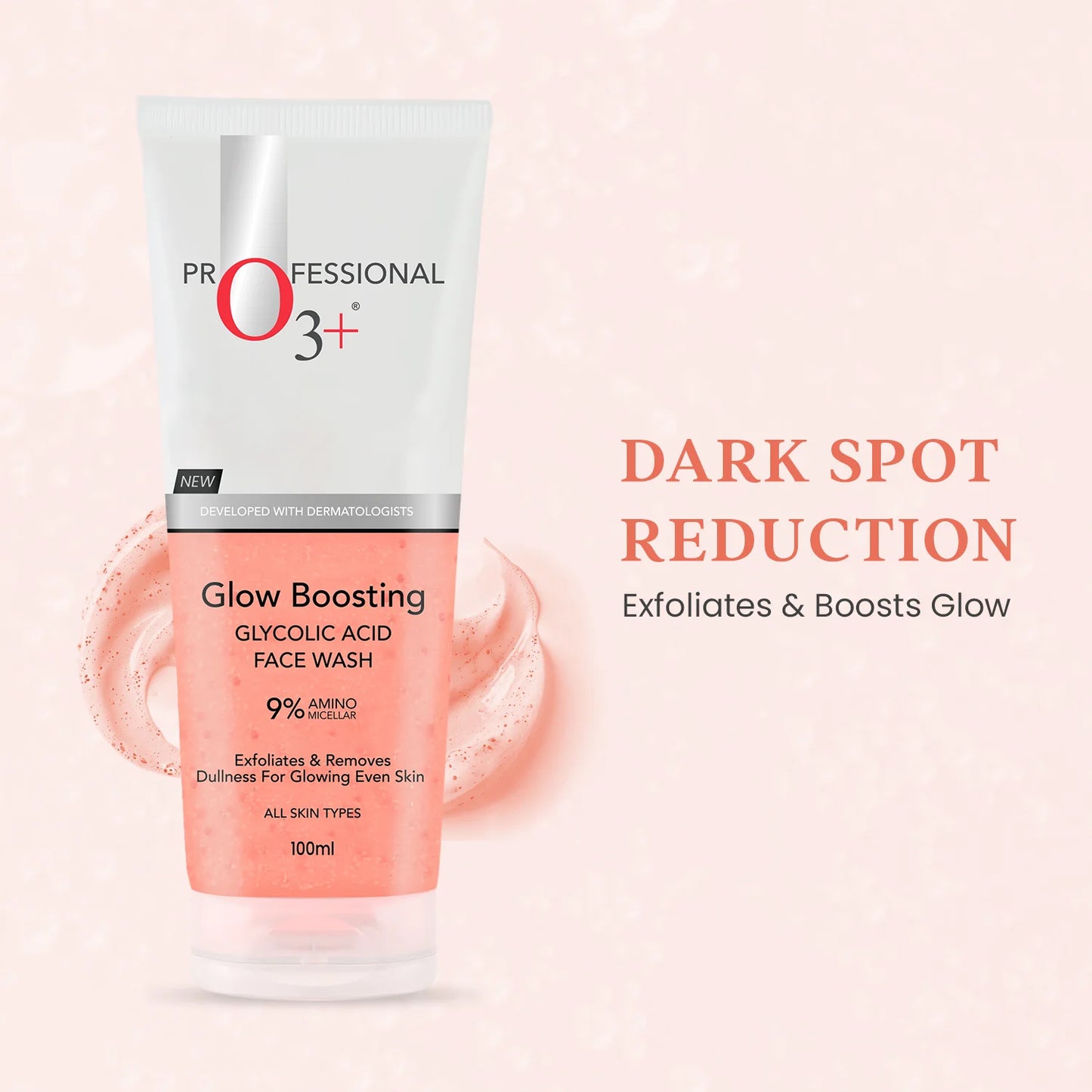 O3+ Glow Boosting Glycolic Acid Brightening Face Wash (100ml)