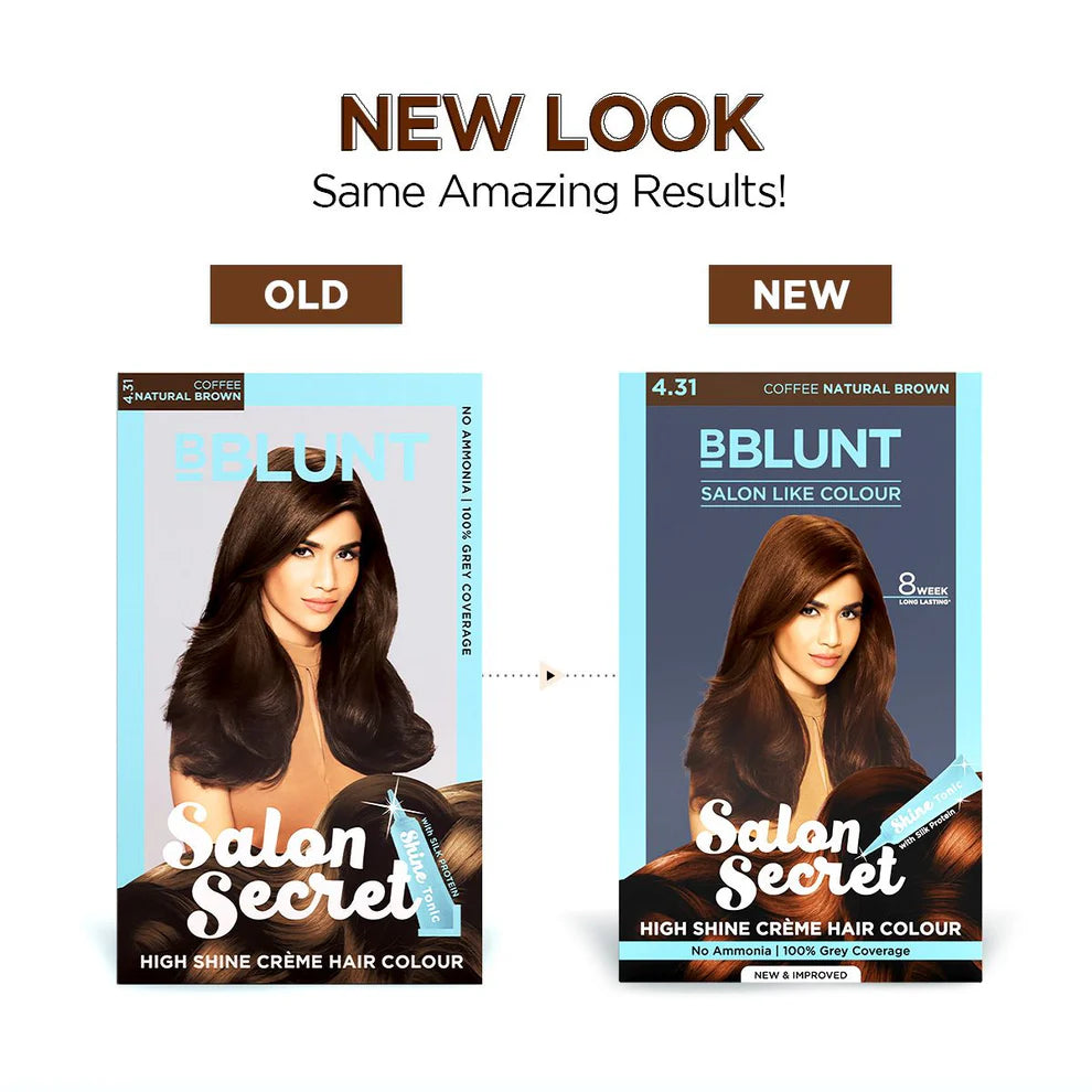 BBLUNT Salon Secret High Shine Crème Hair Colour Coffee Natural Brown - 100 g