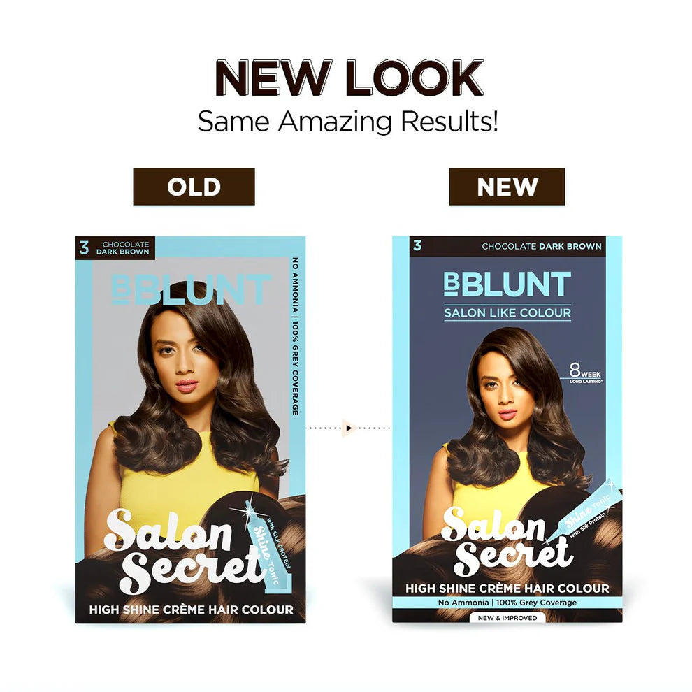 BBLUNT Salon Secret High Shine Crème Hair Colour - Chocolate Dark Brown - 100 g