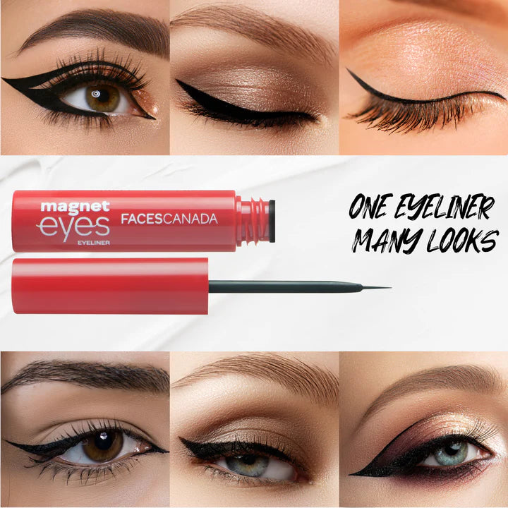 Faces Canada Magneteyes Range Trio Pack (Kajal + Eyeliner + Mascara) - Black