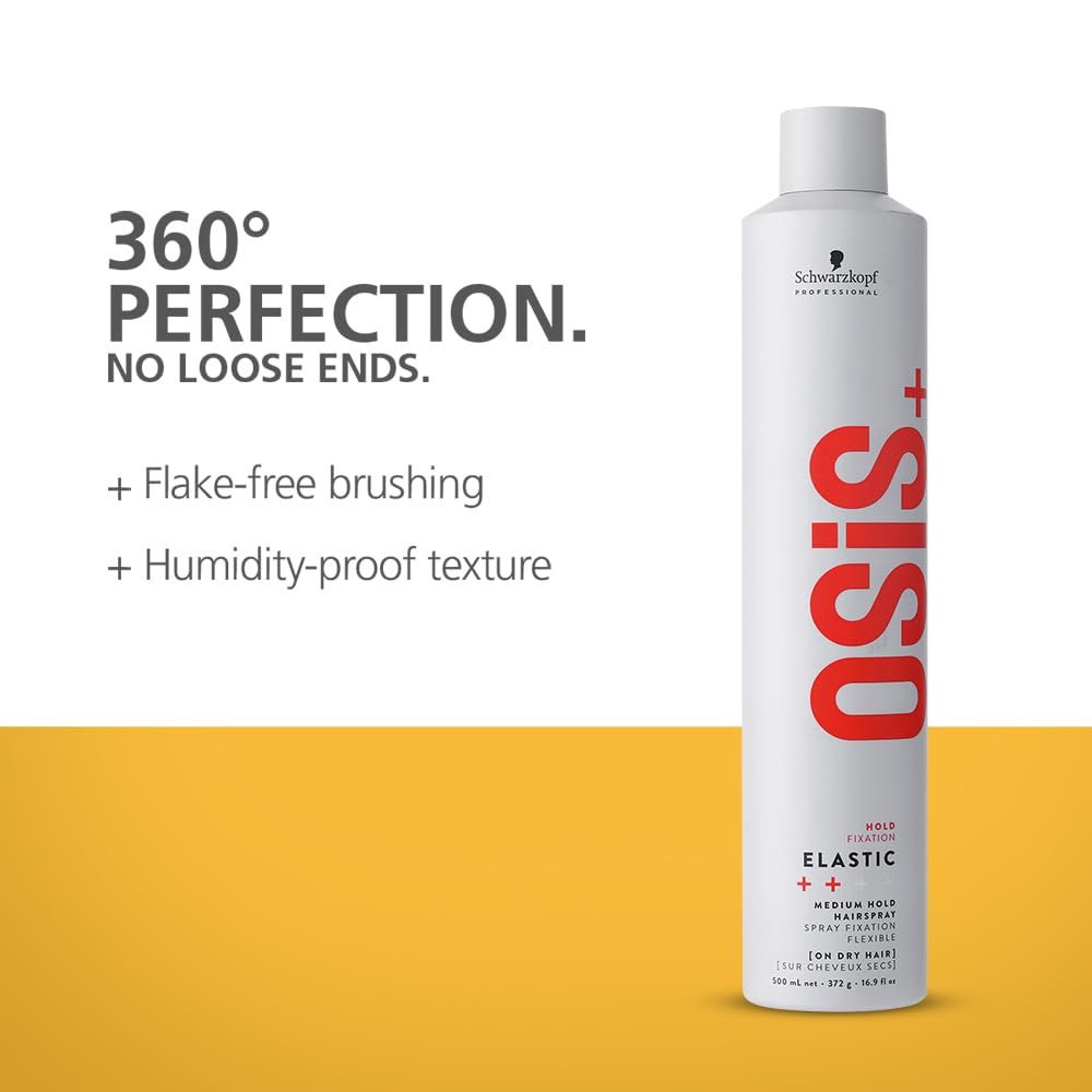 Schwarzkopf Professional Osis+ Elastic Anti Humidity Medium Hold Vegan Hair Spray (500 ml)
