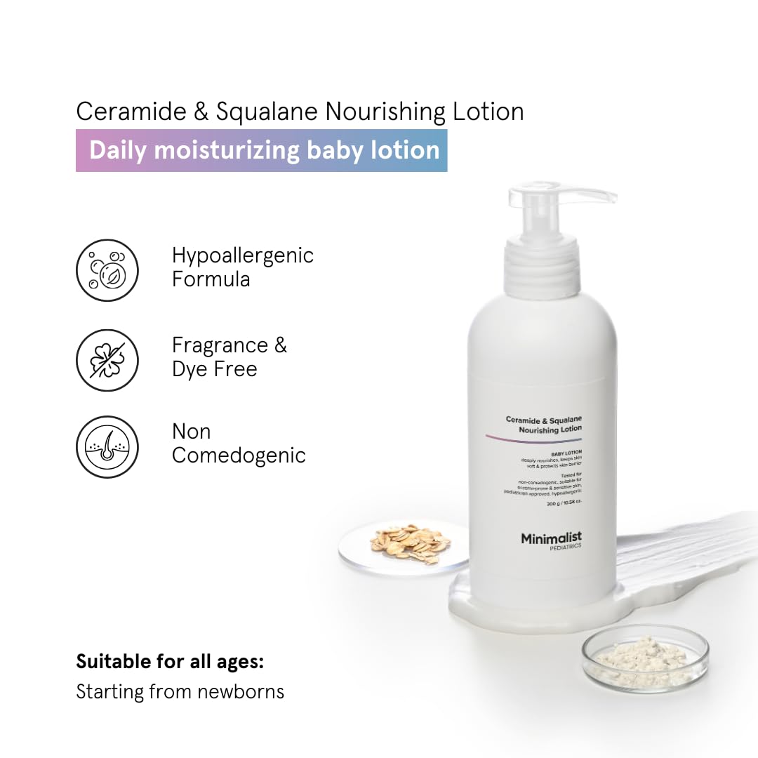 Minimalist Baby Ceramide & Squalane Nourishing Lotion With PH 5.5 - Protects Skin Barrier (300g)