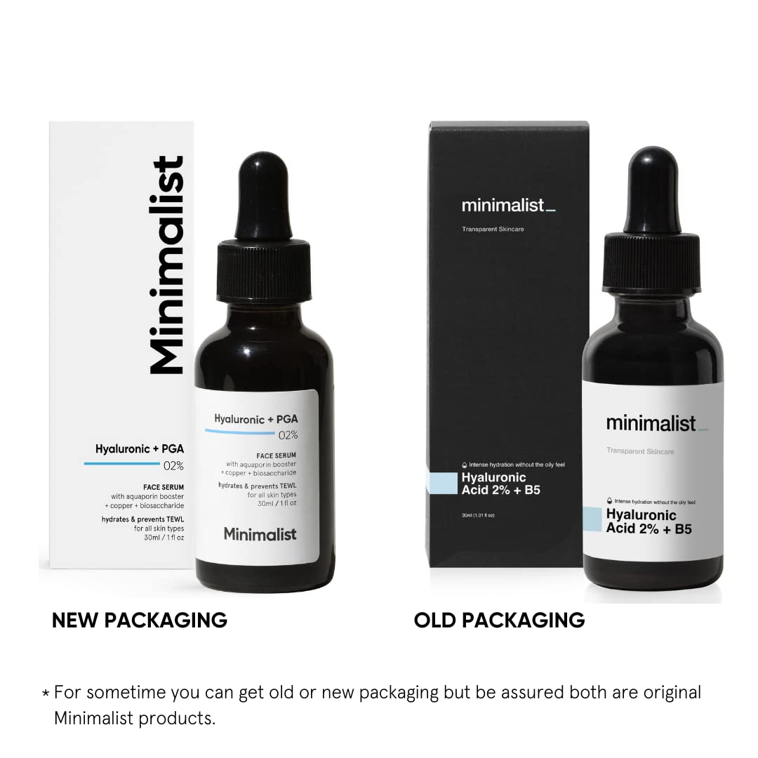 Minimalist 2% Hyaluronic Acid + PGA Face Serum For Deep, Multilevel Hydration (30ml)
