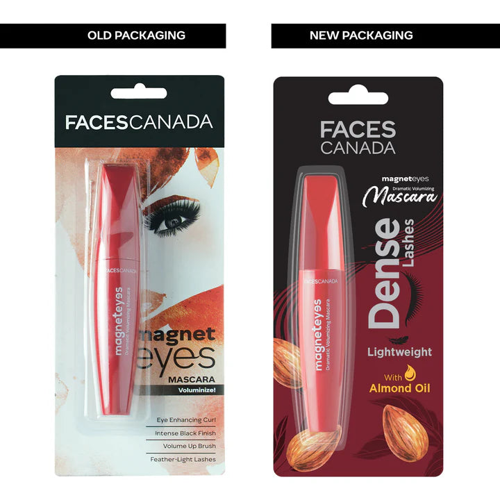 Faces Canada Magneteyes Dramatic Volumizing Mascara,Lightweight,Black Finish,Adds Volume -Black(9.5 ml)