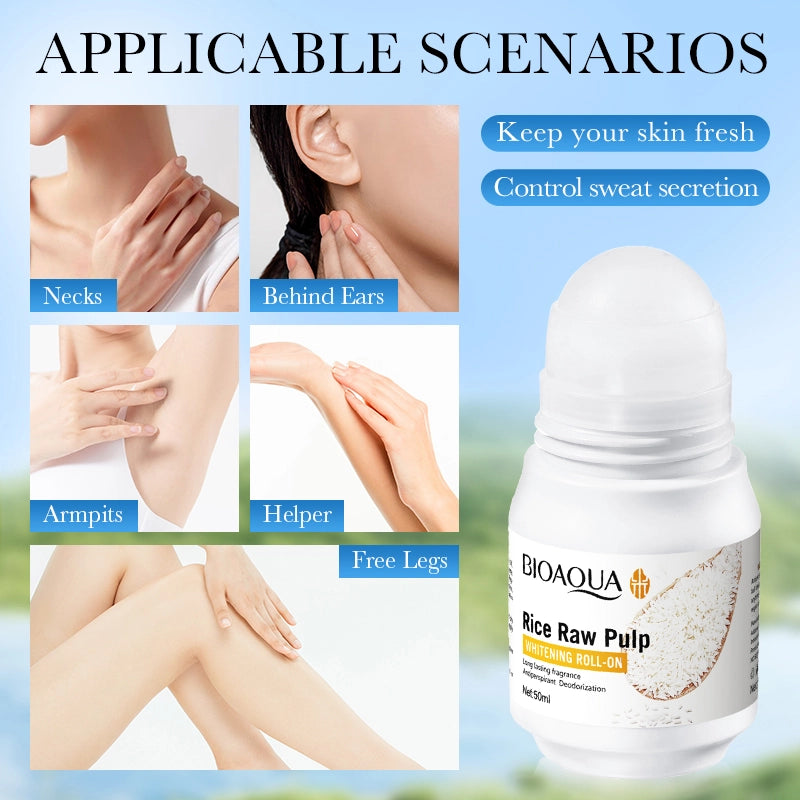 Bioaqua Rice Raw Pulp Whitening Roll-on Deodorant (50 ml)