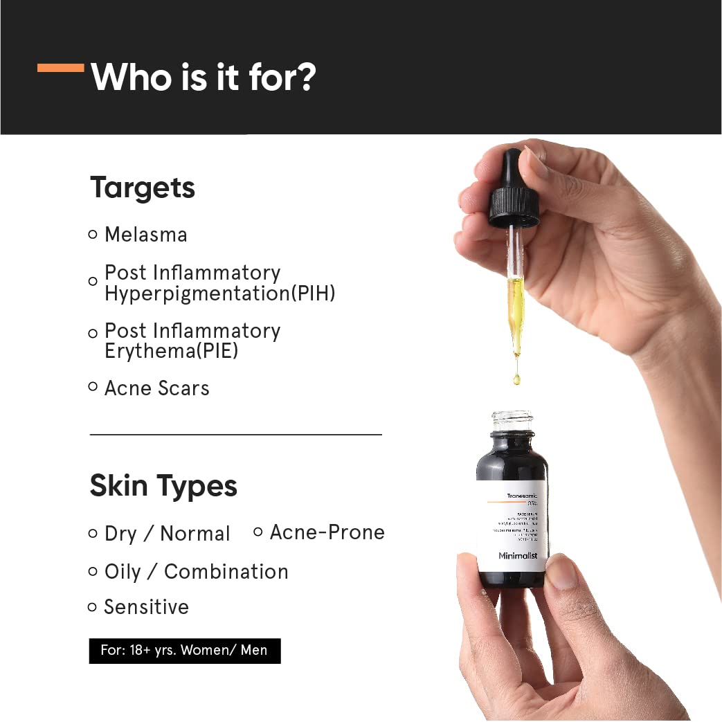 Minimalist 3% Tranexamic Acid Face Serum For Melasma- Acne Scars- Hyperpigmentation Or Erythema (PIH/PIE) (30ml)