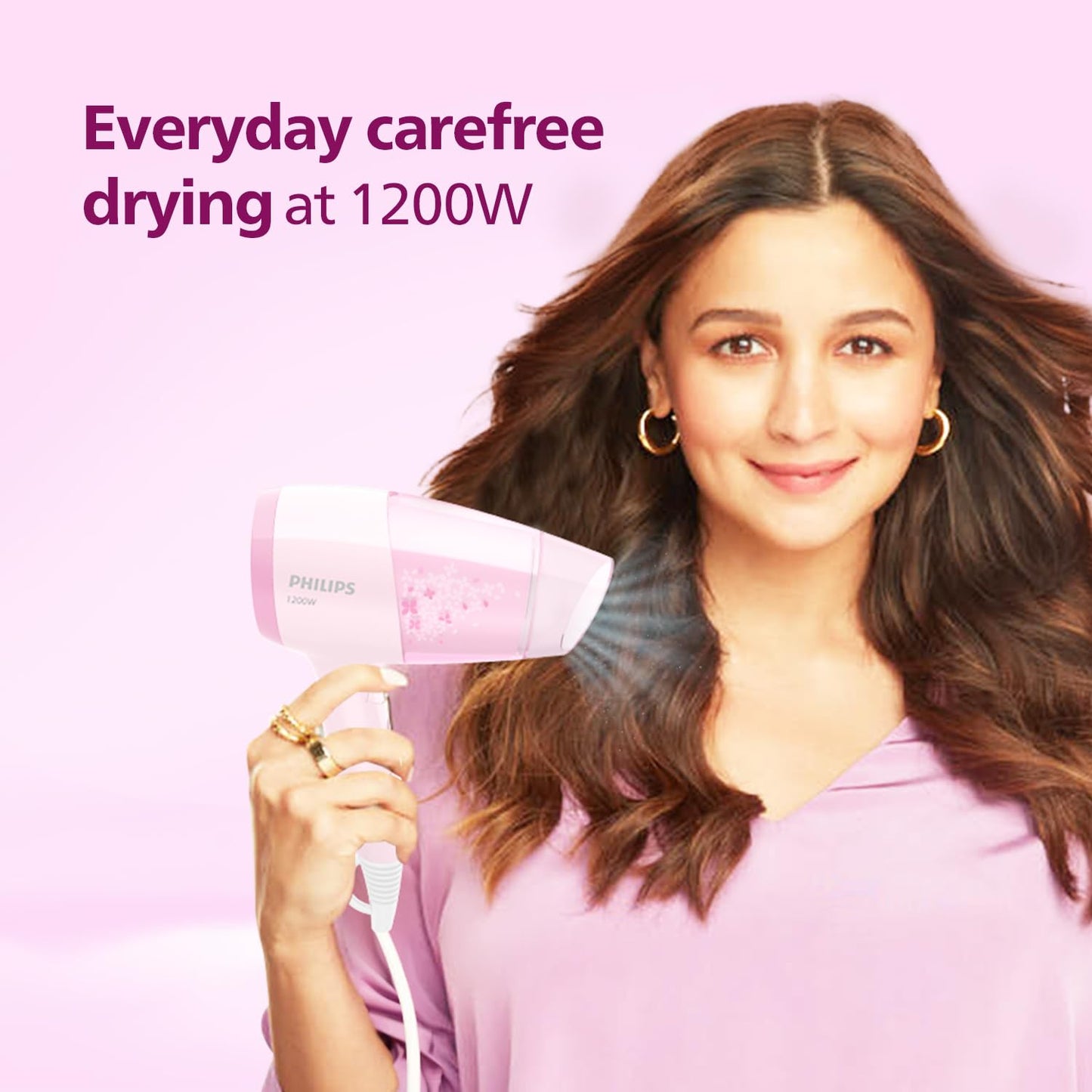 Philips Hair Dryer ThermoProtect 1200W with Air Concentrator + Diffuser attachment (BHC017/00)