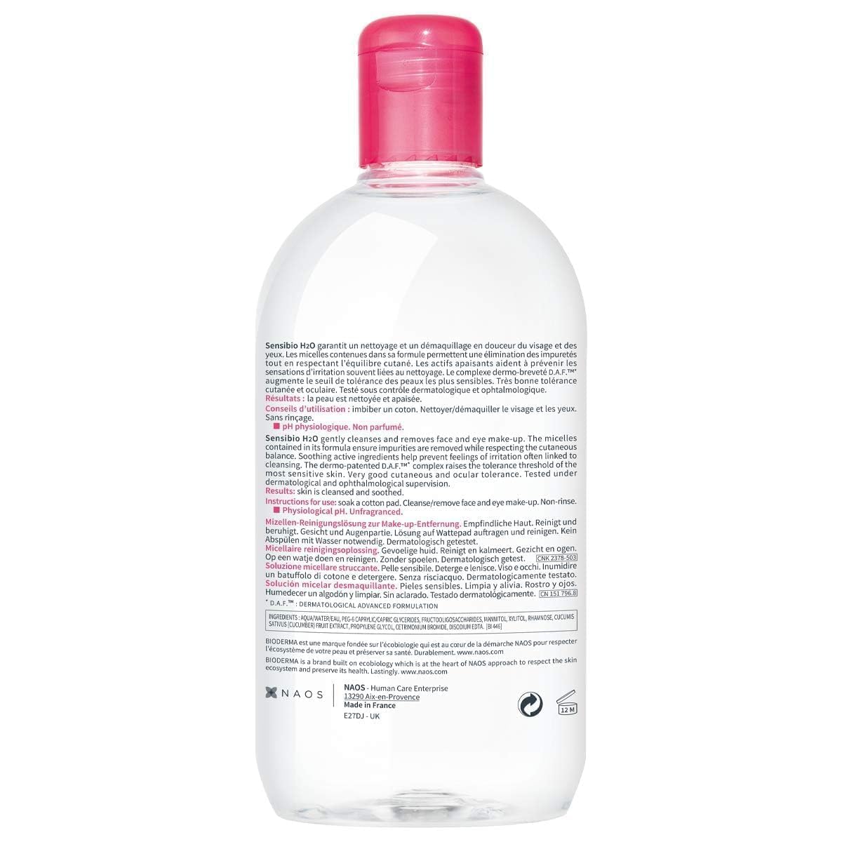 Bioderma Sensibio H2O Daily Soothing Cleanser (500ml)