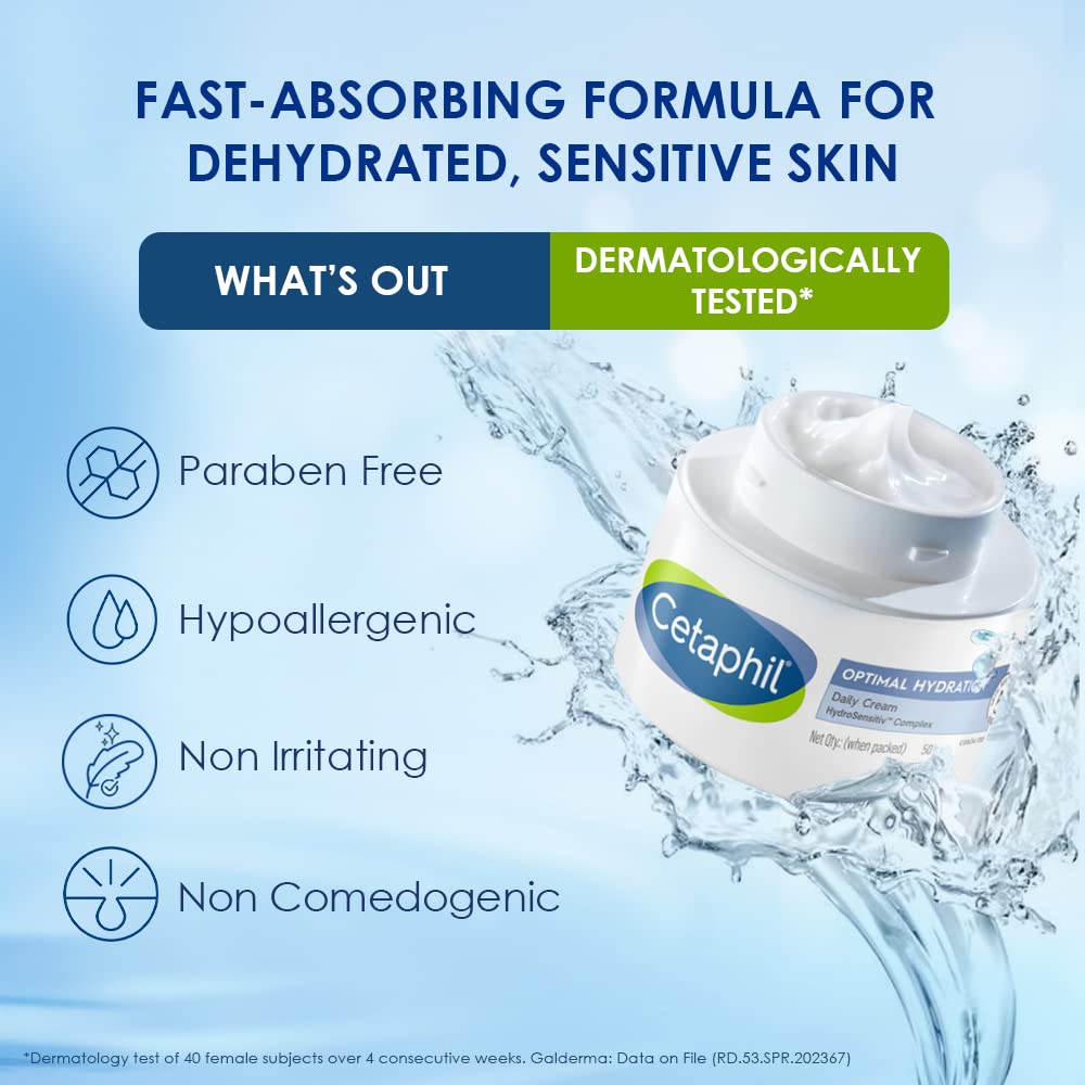 Cetaphil Optimal Hydration Lightweight Face Moisturizer With Hyaluronic Acid For Dehydrated Skin (50 g)