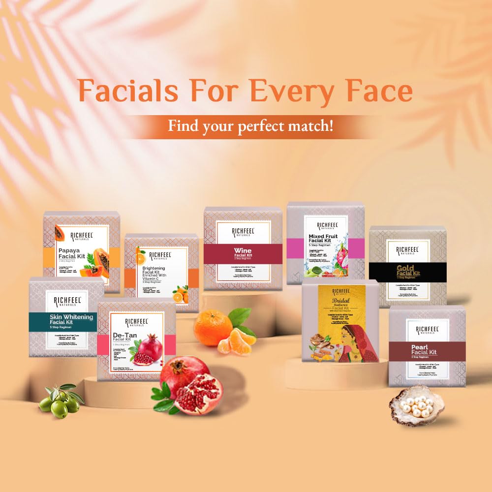 Richfeel Brightening Facial Kit With Vitamin C | For Glowing Skin | Tan Removal (250 g)