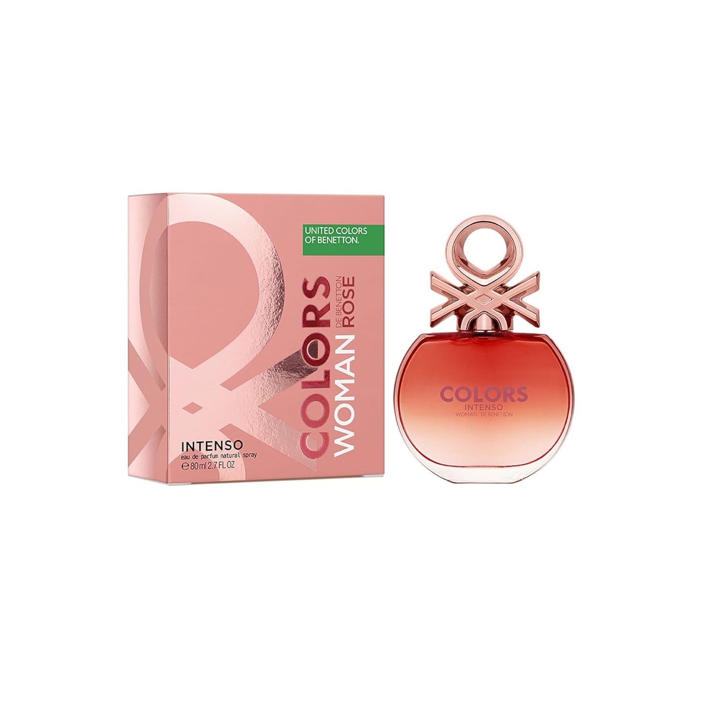 United Colors Of Benetton Intenso Eau De Parfum - Colors Rose, Long-Lasting Fragrance, For Women (80 ml)