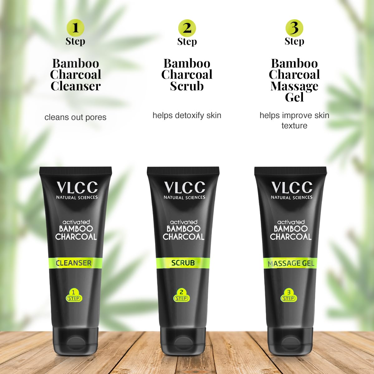 VLCC Activated Bamboo Charcoal Facial Kit, for Purified & Glowing Skin (300 g)