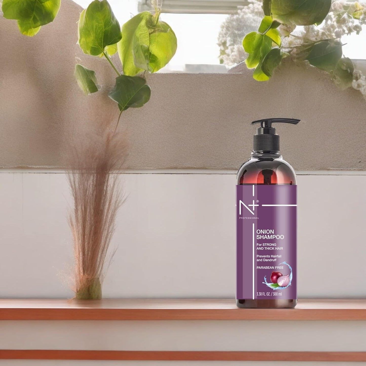 N Plus Professional Onion Shampoo with Tea Tree Oil - Prevents Hairfall & Dandruff (300 ml)