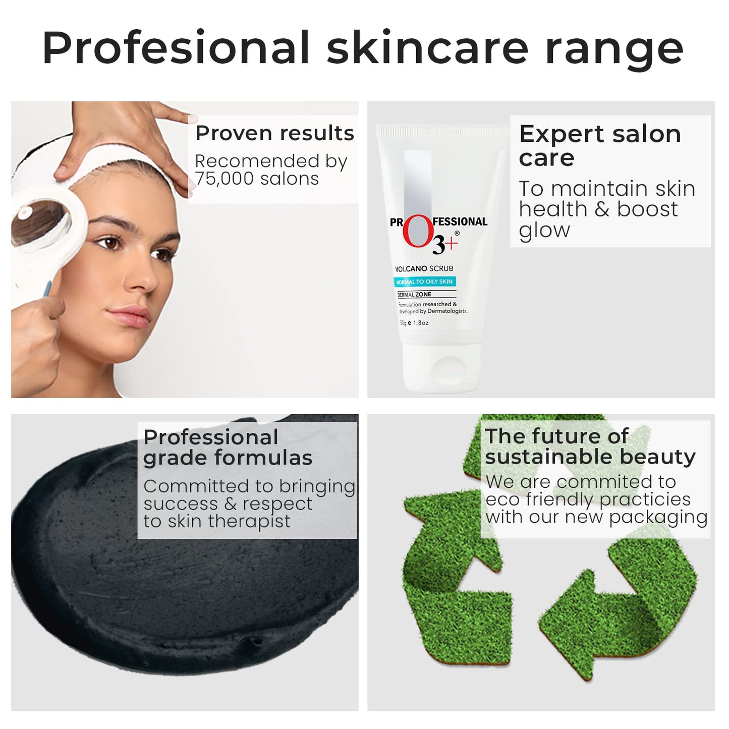 O3+ Volcano Scrub Normal To Oily Skin For Blackheads & Instant Brightening (50gm)