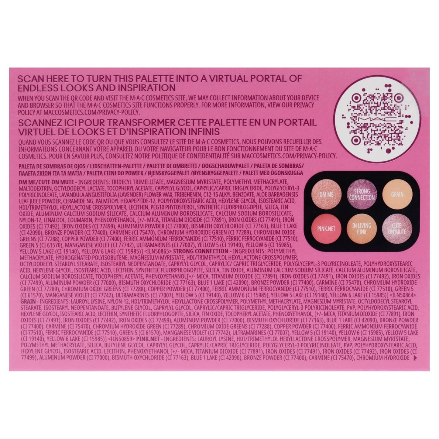 M.A.C Connect In Colour Eyeshadow Palette x 6 - Rose Lens (6.25 gm)