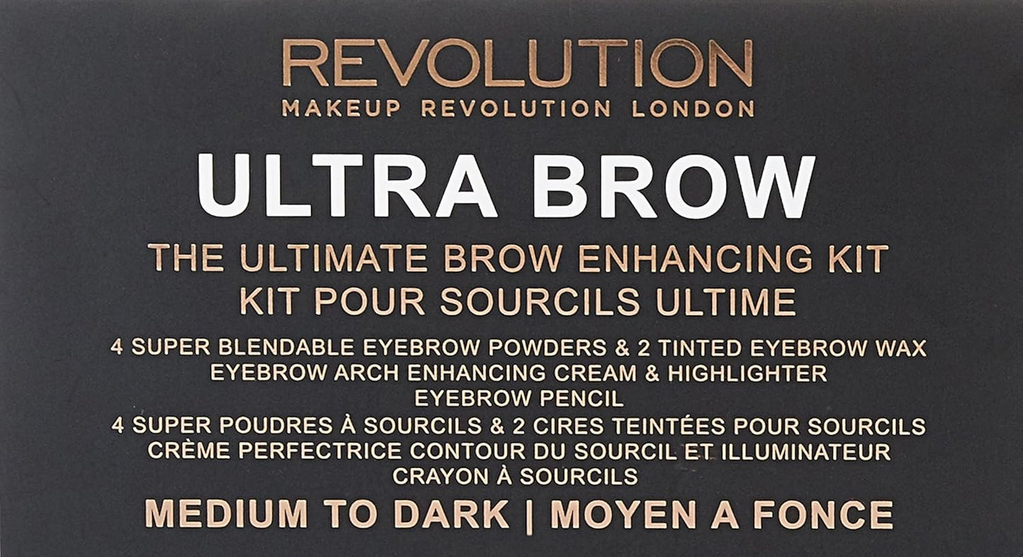 Make Up Revolution London Ultra Brow Palette, Medium to Dark (20 g)