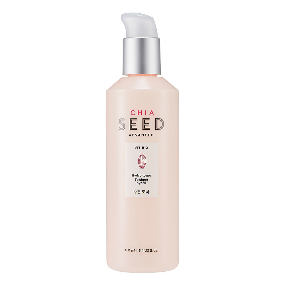 The Face Shop Chia Seed Hydro Toner with Vit B12 & Hyaluronic Acid, Face Toner for 24HR Hydration (160ml)