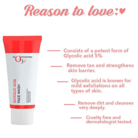 O3+ Glycolic Acid Face Wash For Radiance (60g)