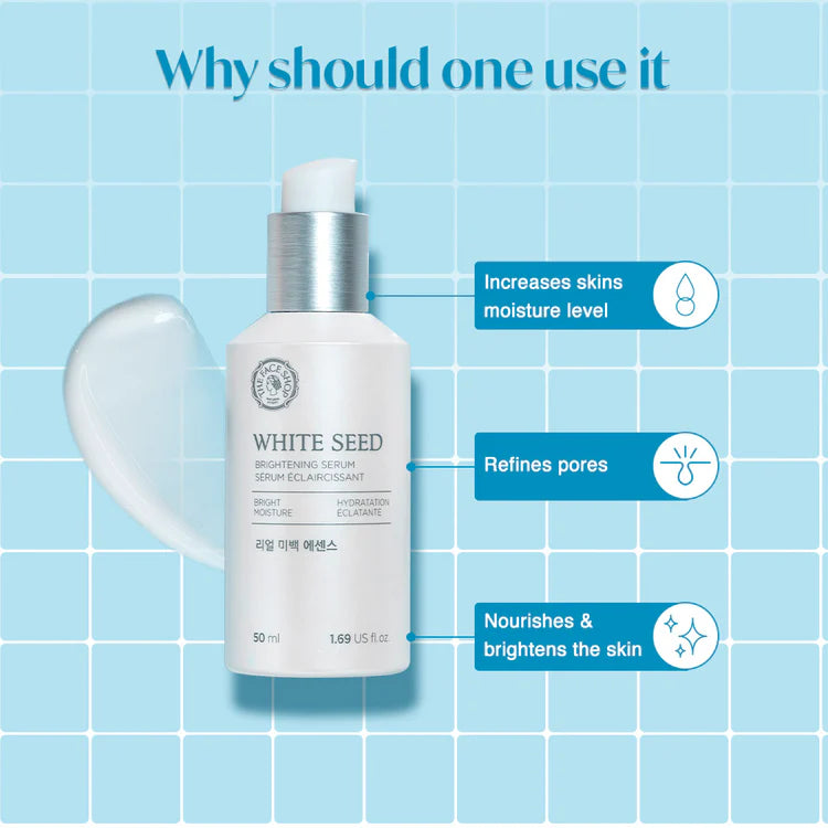 The Face Shop White Seed Brightening Korean Serum With Niacinamide & Hyaluronic Acid for Dark Spots (50ml)