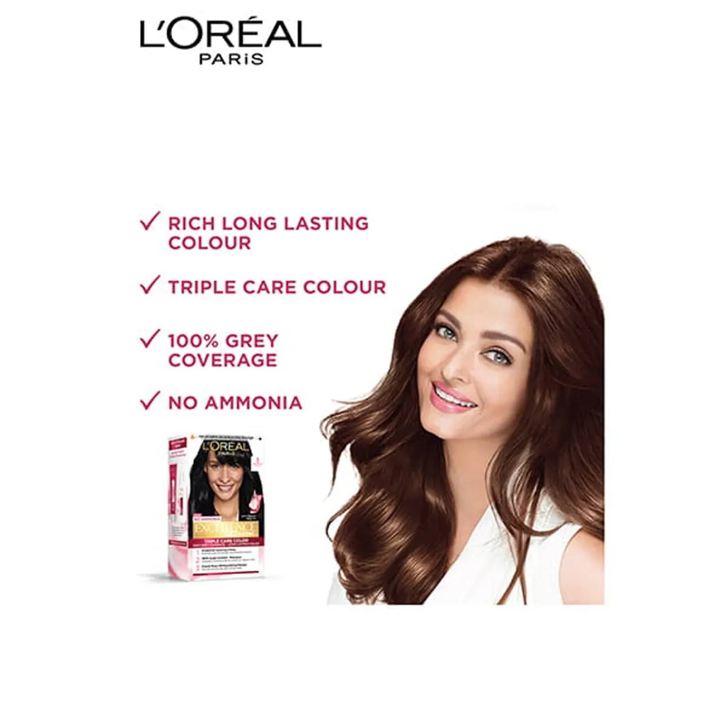 L'Oreal Paris Excellence Creme Triple Care Hair Color - 1 Black (72ml + 100g)