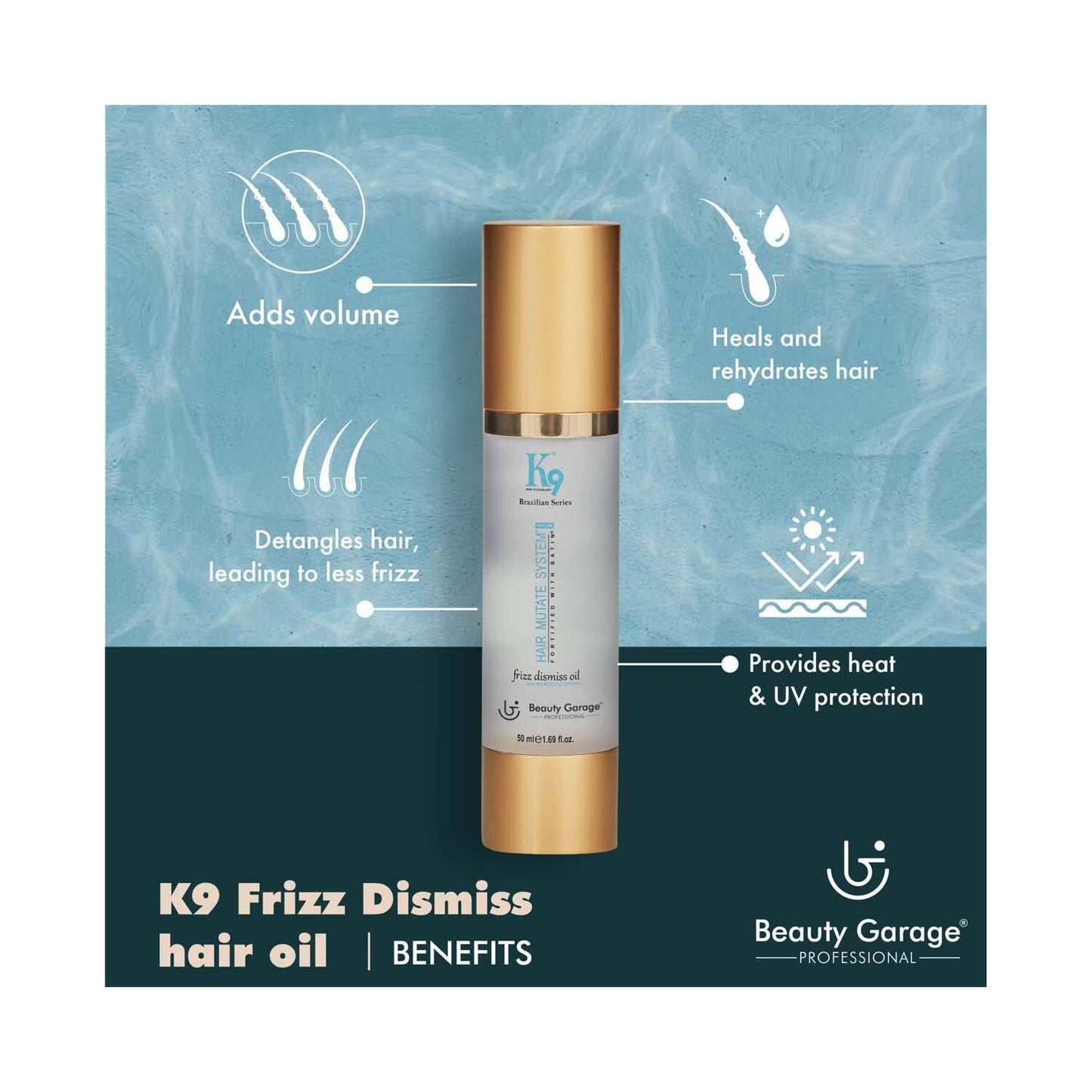 Beauty Garage K9 Frizz Dismiss Hair Oil (50 ml)