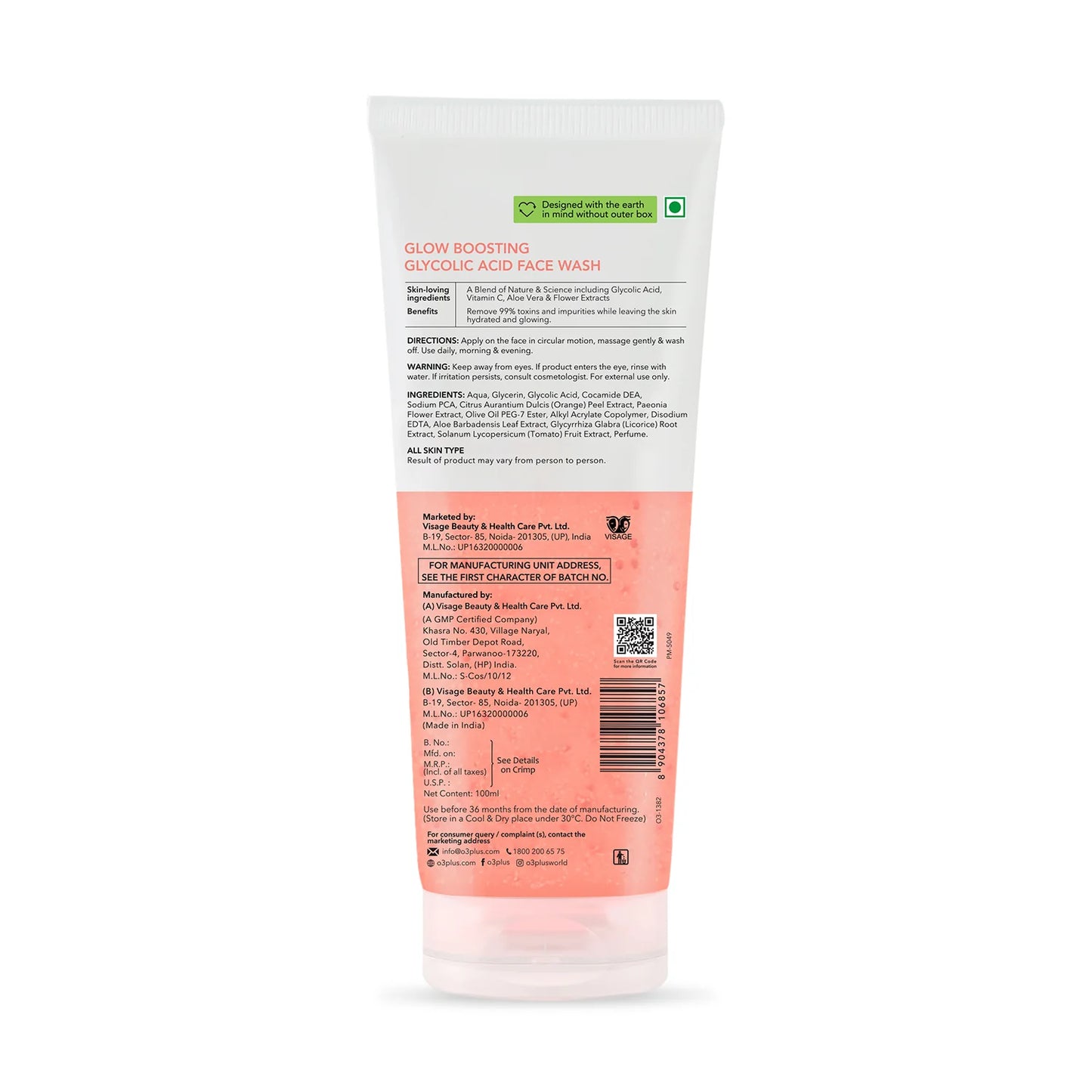 O3+ Glow Boosting Glycolic Acid Brightening Face Wash (100ml)