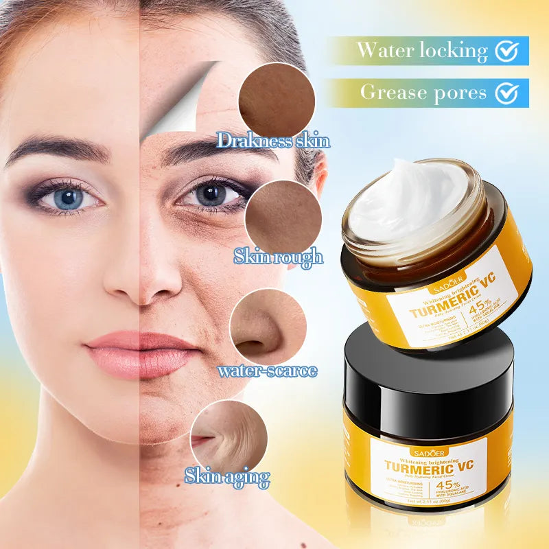 SADOER Turmeric VC 45% Salicylic Acid Hyaluronic Acid Face Cream (60 g)