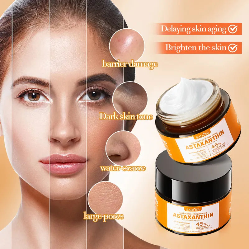 SADOER Wholesale Astaxanthin Antioxidant Brightening Daily Hydrating Facial Cream 60g