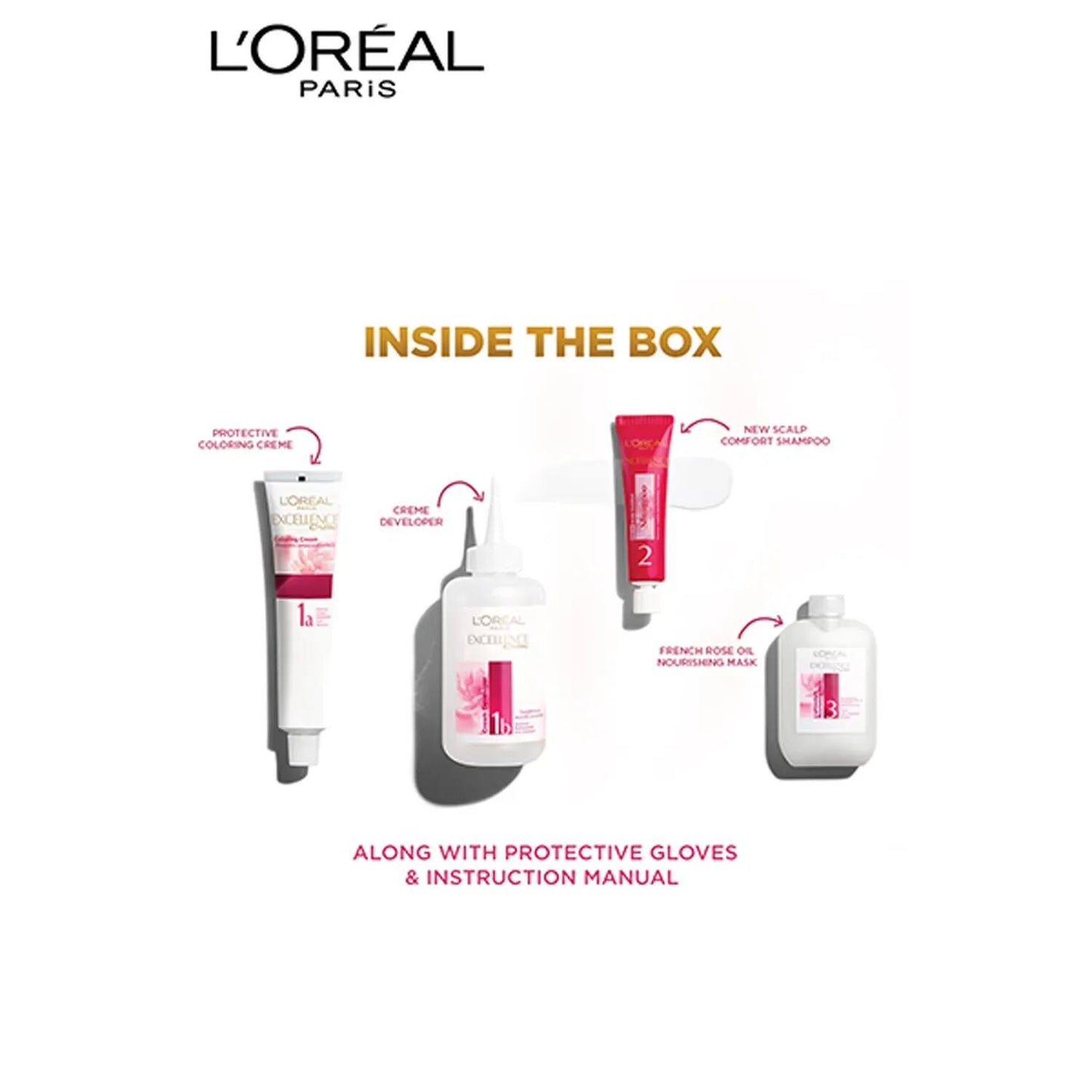 L'Oreal Paris Excellence Creme Triple Care Hair Color - 1 Black (72ml + 100g)