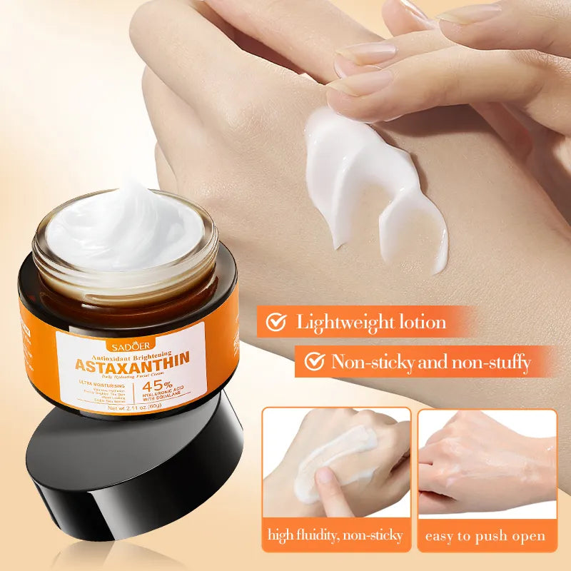 SADOER Wholesale Astaxanthin Antioxidant Brightening Daily Hydrating Facial Cream 60g