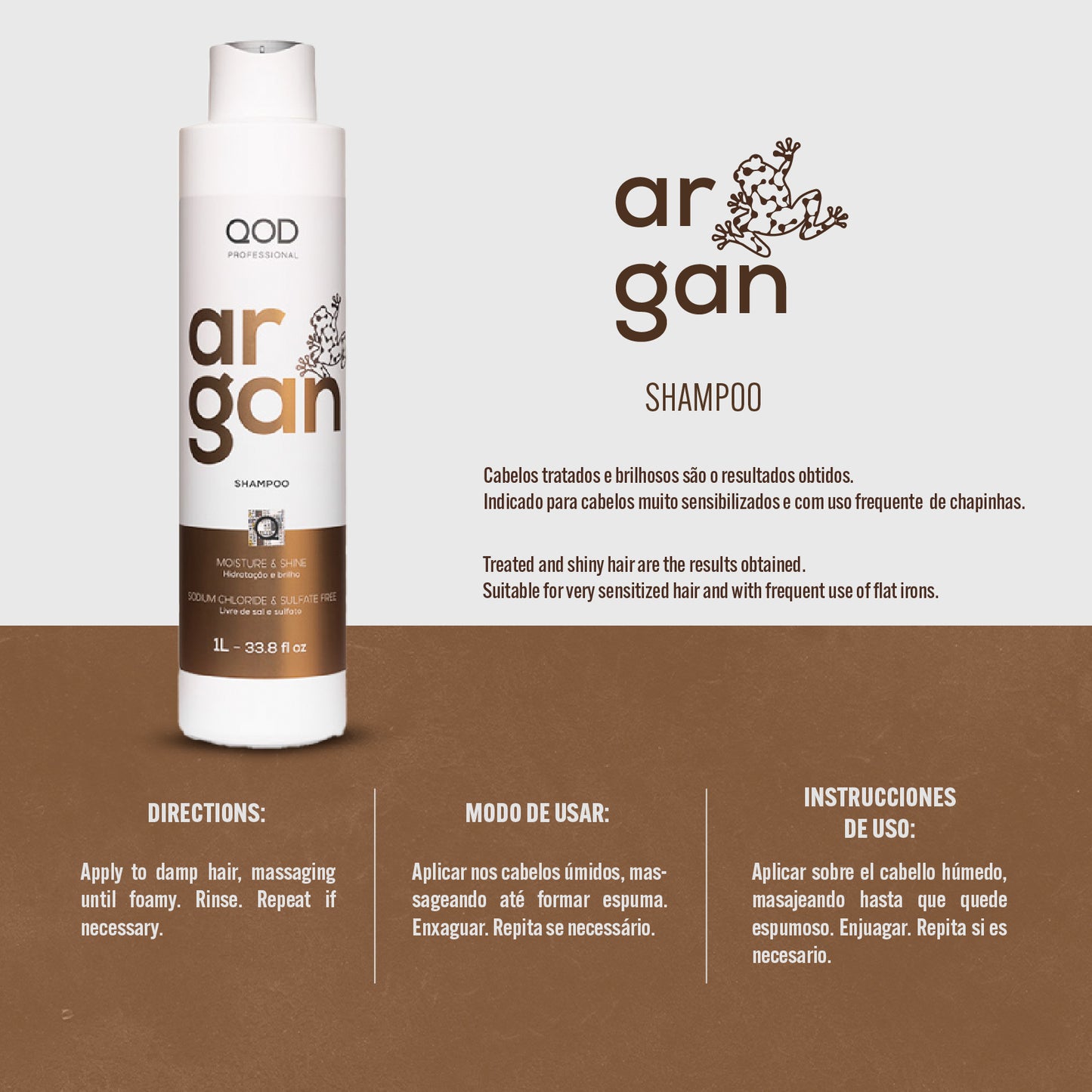 Qod Professional Argan Shampoo Moisture & Shine (1000 ml)