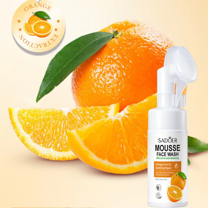 SADOER Orange VC Mild Amino Acid Cleansing Mousse Face Wash (120 ml)