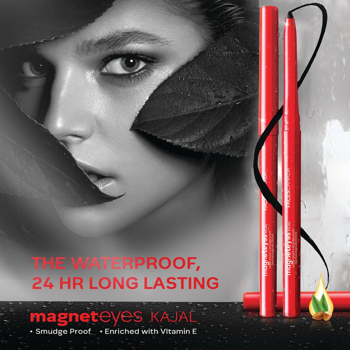 Faces Canada Magneteyes Range Trio Pack (Kajal + Eyeliner + Mascara) - Black