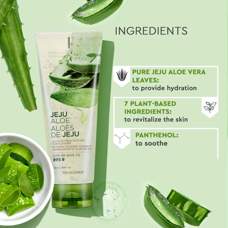 The Face Shop Jeju Aloe Fresh Soothing Cleansing Foam (150ml)