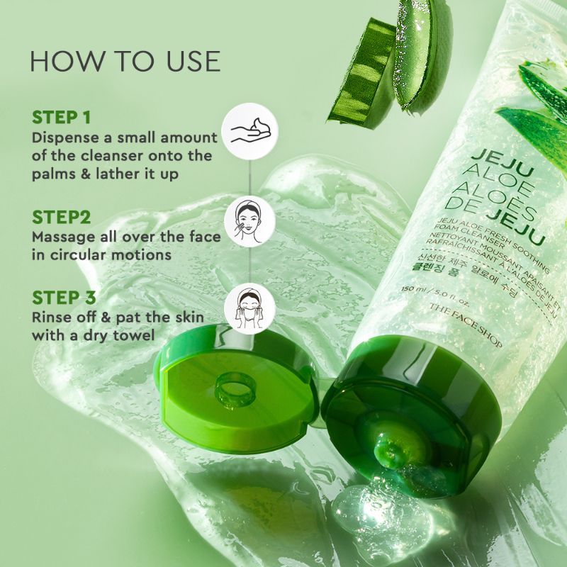 The Face Shop Jeju Aloe Fresh Soothing Cleansing Foam (150ml)