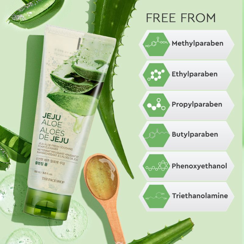 The Face Shop Jeju Aloe Fresh Soothing Cleansing Foam (150ml)