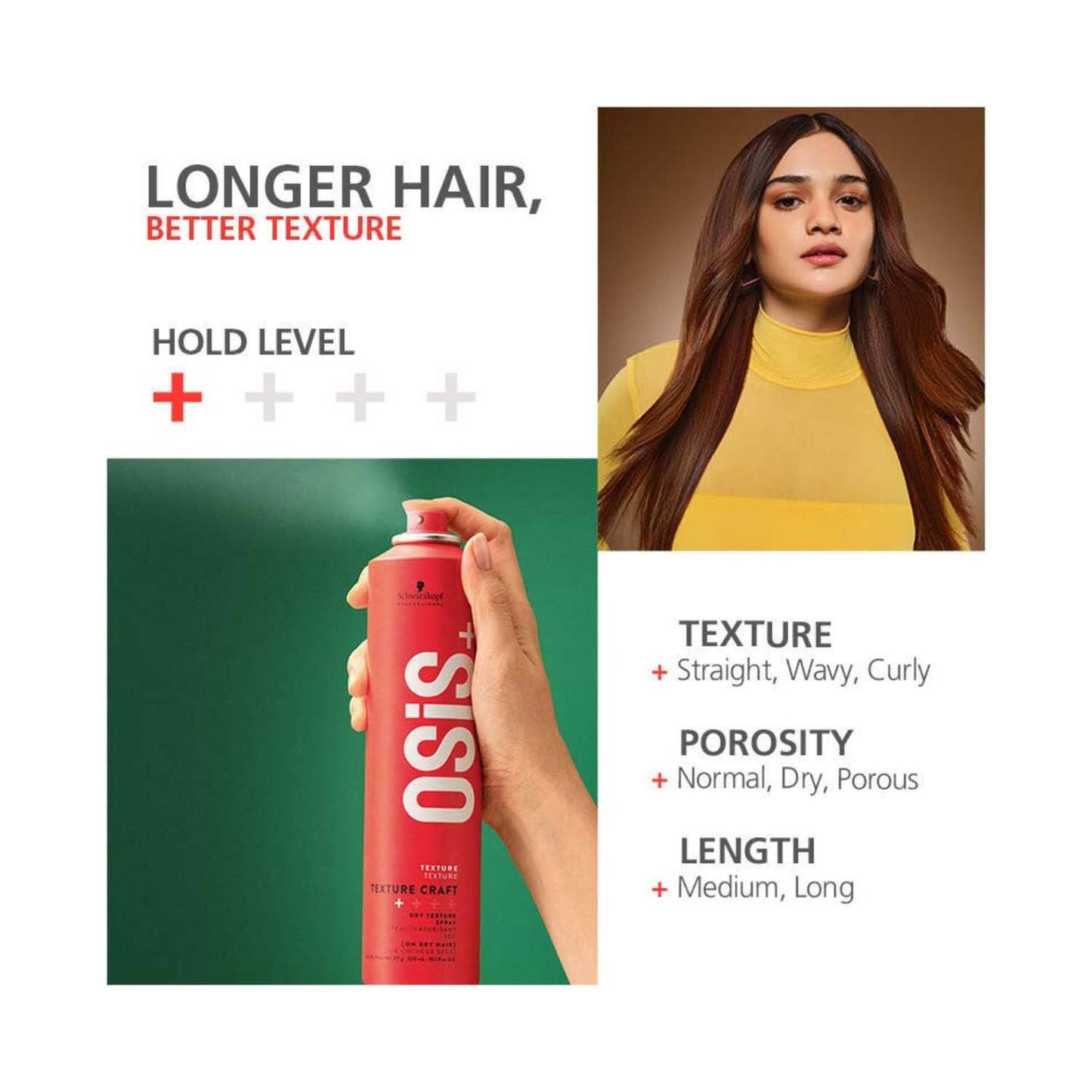 Schwarzkopf Professional OSiS+ Texture Craft Dry Texture Spray For Hair Styling (300 ml)