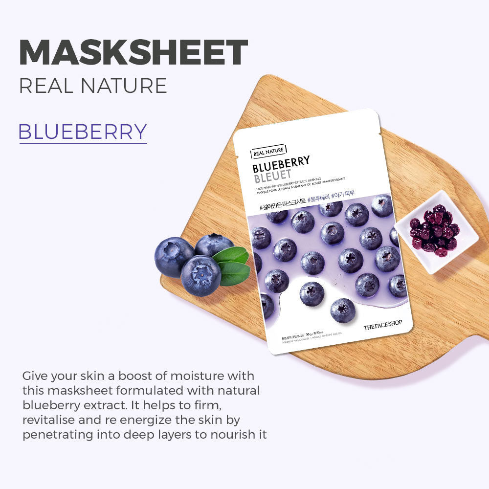 The Face Shop Real Nature Blueberry Face Mask (20gm)