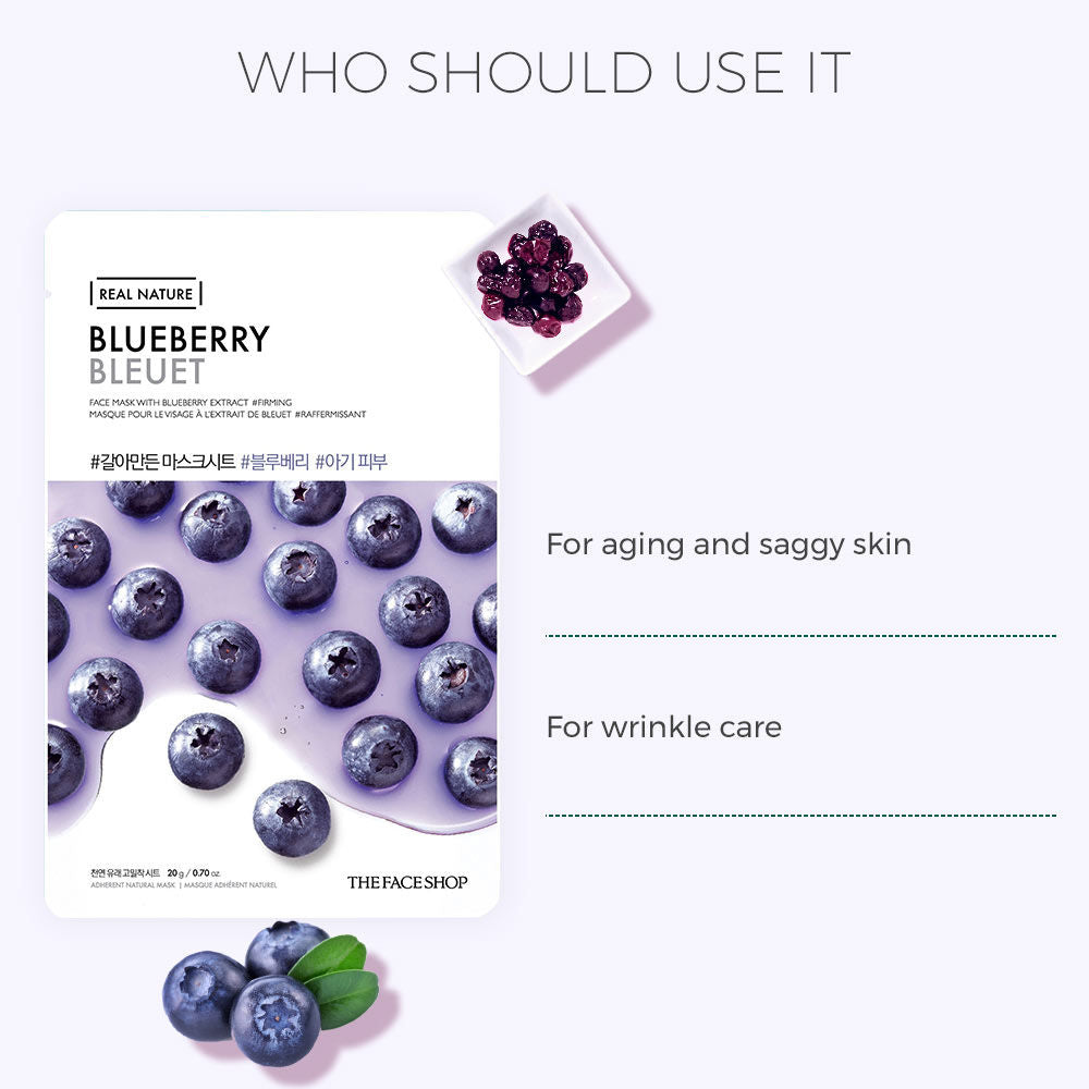 The Face Shop Real Nature Blueberry Face Mask (20gm)