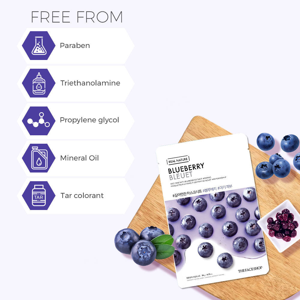 The Face Shop Real Nature Blueberry Face Mask (20gm)