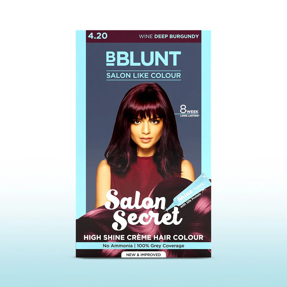 BBLUNT Salon Secret High Shine Crème Hair Colour - Wine Deep Burgundy - 100 g