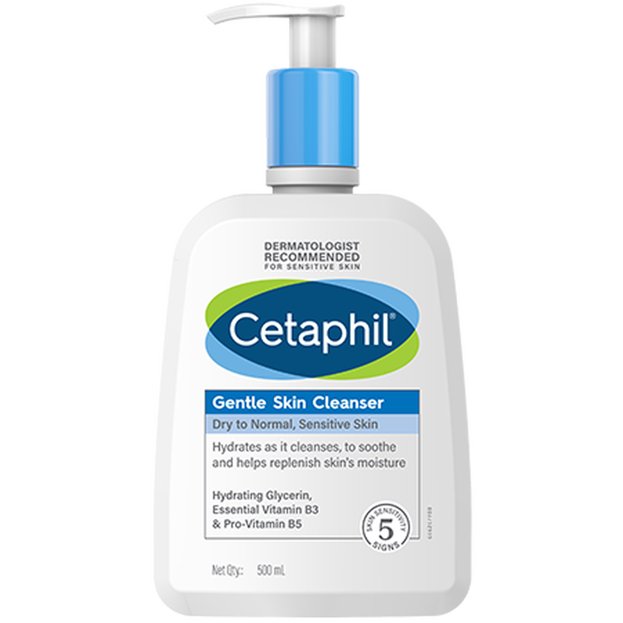 Cetaphil Gentle Skin Cleanser Dry to Normal Skin with Niacinamide Dermatologist Recommended (500ml)