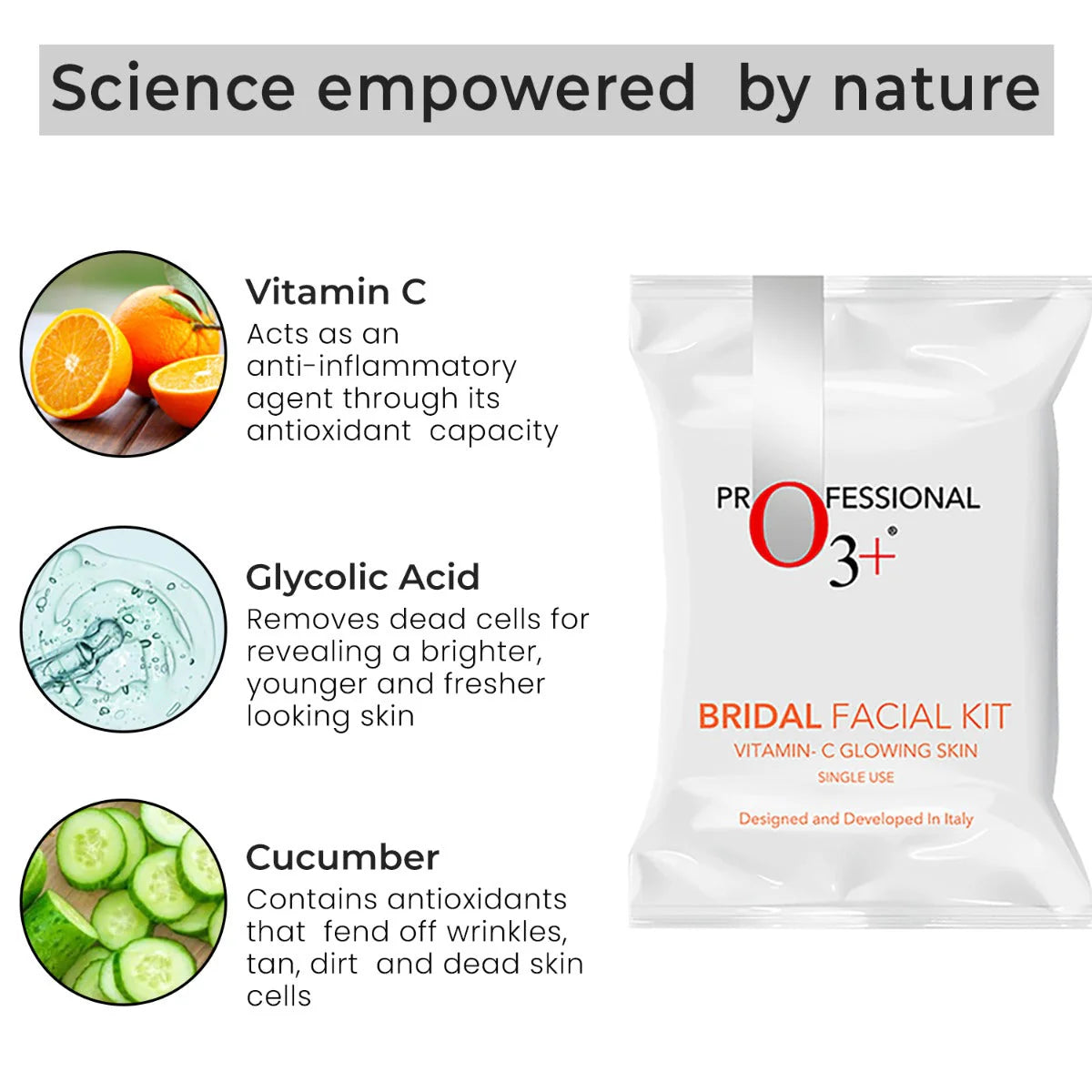 O3+ Bridal Facial Kit Vitamin C Glowing Skin (67gm+69ml)