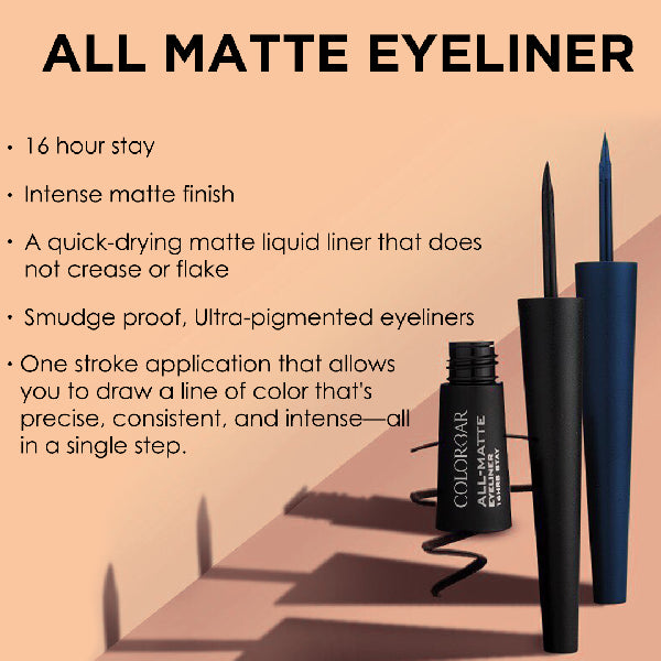 Colorbar All-Matte Eyeliner 001 Matte Black (2.5 ml)