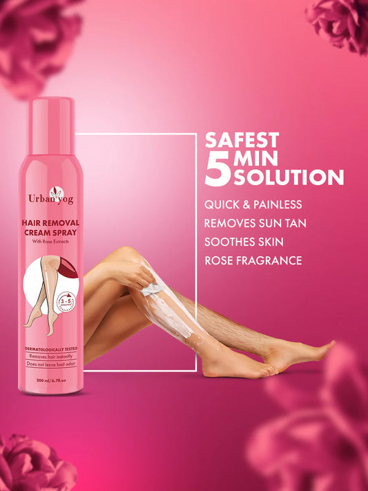 Urban yog Hair Removal Cream Spray Rose Extract (200 ml)