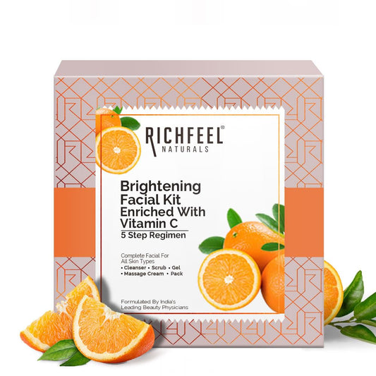 Richfeel Brightening Facial Kit With Vitamin C | For Glowing Skin | Tan Removal (250 g)