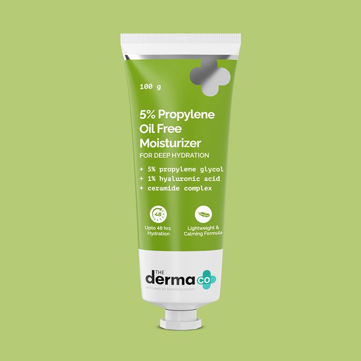 The Derma Co 5% Propylene Oil-Free Moisturizer with Propylene Glycol & Hyaluronic Acid (100 g)