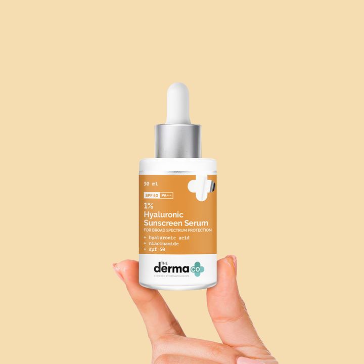 The Derma Co 1% Hyaluronic Acid Sunscreen Serum with SPF 50 & Niacinamide (30ml)