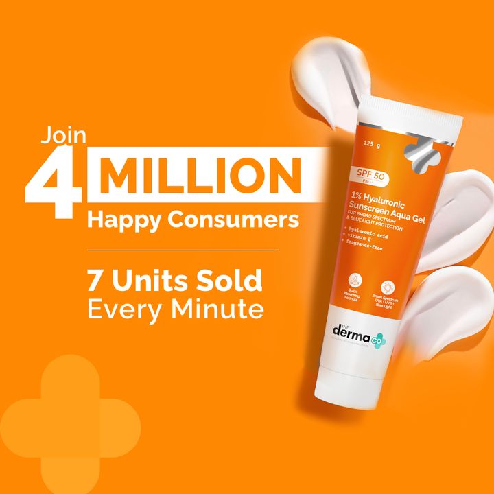 The Derma Co 1% Hyaluronic Sunscreen Aqua Gel with SPF 50 & PA++++(125g)